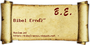 Bibel Ernő névjegykártya